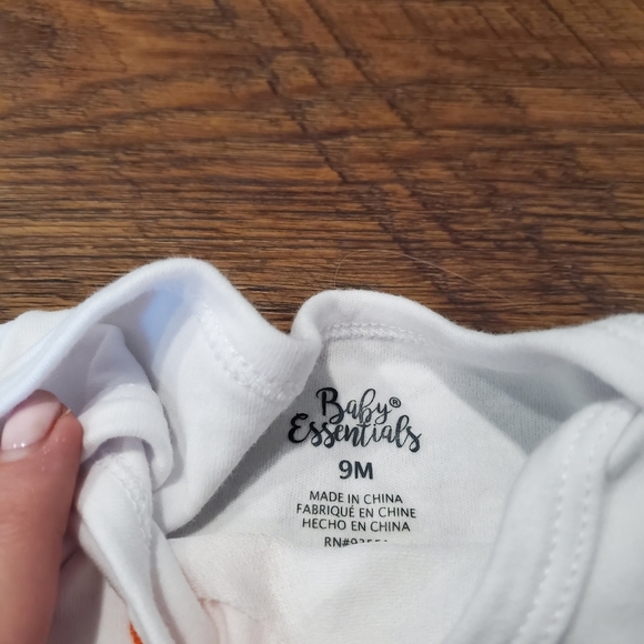 Baby Essentials My First 1st Halloween Owl Polka Dot Striped White Bodysuit 9M - Picture 4 of 7